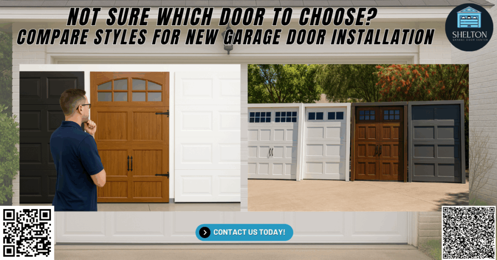A recent customer in Ansonia, CT, faced a decision many homeowners encounter: their old garage door was worn out, creaky, and causing heat loss. With winter approaching, they wanted to invest in a new garage door installation. But with so many types, materials, insulation options, safety features, and opener systems to choose from, they didn’t know where to begin. Luckily, Shelton Garage Door Center was there to help them sort through their options and pick the right garage door for their home that would provide both form and function. If you’re in a similar position, you’re not alone. According to the Remodeling 2024 Cost vs. Value Report, garage door replacement has one of the highest returns on investment, over 90%. Whether you’re replacing an old door, upgrading for better security, or looking for improved curb appeal and energy efficiency, choosing the right garage door can feel overwhelming. That’s why this comprehensive guide breaks down every step of the selection and installation process, highlighting all the materials, design choices, opener types, insulation methods, and maintenance requirements. At Shelton Garage Door Center, we specialize in guiding homeowners and businesses through each phase of garage door installation. Our trained installation team ensures smooth operation, safety, and long-lasting value, whether it’s a Stanley garage door, a custom roll-up door, or a modern flush panel design. We cover everything from selecting door panels to configuring garage door openers, so you can feel confident in your investment. Read on to explore the best garage door styles and installation advice for your home or commercial space. Why Choosing the Right Garage Door Matters A garage door isn’t just another entry point to your home, it’s a critical part of your house’s security, energy consumption, aesthetic appeal, and overall function. From the opener and springs to the door frame and bottom panel, every part plays a role in how well your garage door functions. Factors to Consider: Curb Appeal: Your garage door can take up 30-40% of your home’s exterior. The right design, color, and finish can add dramatic curb appeal and boost your home's resale value. Energy Efficiency: Insulated garage doors reduce energy consumption, helping you conserve energy and lower utility bills. This is especially important for garages that are attached to the main home. Safety Features: Modern garage doors include safety sensors, auto-reverse mechanisms, pinch-resistant door panels, and secure locking mechanisms. These features protect your family, pets, and belongings. Maintenance and Durability: The right materials and hardware mean fewer repairs, less frequent replacements, and longer service life. Choosing a low-maintenance material can save significant time and cost. Labor Costs & Installation Process: An experienced installer ensures accurate fitting, proper tensioning of springs, smooth track alignment, safe operation of the drive carriage, and fewer callbacks. Whether your project is a complete door replacement or a brand-new garage door installation, making the right choice saves you time, money, and stress over the long term. Garage Door Materials: Comparing Your Options The material of your garage door affects not only the look of your home but also energy efficiency, resistance to weather, soundproofing, and durability. Each material has its advantages and drawbacks, and understanding them is key to making the right choice. 1. Steel Garage Doors Steel doors are the most popular choice for good reason. These garage doors are affordable, strong, and versatile. Steel doors are usually available in single, double, or triple-layer construction, with insulation added between the panels for greater efficiency. Pros: Durable, low-maintenance, wide range of designs and colors, compatible with insulation, great for energy efficiency. Cons: Prone to dents, may rust if the protective coating is damaged, especially in high-humidity environments. Best For: Most residential and commercial applications, especially when combined with a powerful and quiet garage door opener. 2. Wood Garage Doors Wood offers timeless beauty, perfect for enhancing curb appeal and providing a custom appearance. It comes in a variety of wood types like cedar, mahogany, and redwood. Pros: Rich, natural look, customizable design, excellent insulation properties with solid-core options. Cons: Requires regular maintenance like staining and sealing, can warp or rot without proper upkeep, higher cost. Best For: Traditional homes, especially those with Craftsman, Colonial, or rustic designs. 3. Aluminum Garage Doors Lightweight and sleek, aluminum is a modern material that pairs well with glass for a contemporary look. Pros: Rust-proof, lightweight, often combined with glass panels for a stylish finish, corrosion-resistant. Cons: Dents more easily, generally offers less insulation than steel or wood. Best For: Contemporary home designs with minimalist or industrial aesthetics. 4. Vinyl Garage Doors Vinyl is known for its resilience and ability to resist damage from children, pets, or sports equipment. Pros: Dent-resistant, low-maintenance, doesn’t rust or fade, long-lasting color. Cons: Fewer design options, limited insulation unless reinforced. Best For: Families seeking durable, worry-free garage doors for active households. 5. Fiberglass Garage Doors Mimics wood grain while resisting the elements and offering a lightweight alternative. Pros: Lightweight, weather-resistant, low maintenance, ideal for coastal climates. Cons: Can fade in sunlight, more brittle in colder temperatures. Best For: Coastal homes or homeowners looking for a wood-like finish without the maintenance. Garage Door Styles: Matching Architecture and Aesthetics Garage door style influences how your home is perceived. Matching your garage doors to your home’s architecture can elevate its design, increase property value, and ensure harmony with other exterior elements. 1. Traditional Raised Panel Doors Look: Symmetrical rectangular panels that give a classic appearance. Features: Often made from steel, insulated options available, customizable with window inserts. Best For: Ranch, Cape Cod, Colonial, and suburban homes with traditional exteriors. 2. Carriage House Garage Doors Look: Reminiscent of vintage barn doors with overhead operation. Features: Decorative hardware, faux hinges, crossbuck designs, high R-value insulation. Best For: Craftsman, Tudor, Victorian, and rustic-style homes. 3. Contemporary or Modern Garage Doors Look: Smooth panels, flush-mounted glass, aluminum frames, and minimalist aesthetics. Features: Smart technology compatibility, low-maintenance materials, and sleek hardware. Best For: Mid-century modern, industrial, or new construction homes. 4. Custom Garage Doors Look: Fully customizable to match any architectural style, from curved top sections to bold geometric panels. Features: Personalized panel layouts, exotic wood grains, custom hardware, unique window designs. Best For: Homeowners looking to create a standout feature or maintain architectural accuracy. 5. Roll-Up Garage Doors Look: Compact and functional, rolls into a coil above the opening. Features: High-durability steel slats, manual or motorized operation, often fire-rated. Best For: Commercial buildings, warehouses, auto shops, and small-space garages. Insulation and Energy Efficiency Choosing a garage door with proper insulation is crucial, especially in climates like Connecticut, where temperatures can fluctuate dramatically. Insulated doors help control the internal temperature of your garage, protect your belongings, improve comfort, and support your home's energy-efficient performance. Types of Insulation: Polystyrene Panels: These rigid foam panels are inserted between steel door layers, offering moderate insulation. While cost-effective, they may not be as energy-efficient as other options. Polyurethane Foam: This high-density foam is injected between the layers of the door and expands to fill all gaps. It provides superior insulation, a higher R-value, and increased strength and noise reduction. Non-Insulated Doors: Suitable only for detached garages where temperature control isn't a concern. These are the least expensive options but often lead to higher energy bills and reduced comfort. Benefits of Garage Door Insulation: Energy Efficiency: Reduces the workload on your HVAC system by keeping your garage and adjacent rooms more stable in temperature. Noise Reduction: Dampens sound from the outside and operational noise from the opener and door movement. Enhanced Durability: Insulated doors are typically constructed as multiple-layer doors, increasing their resistance to impact and long-term wear. Climate Control: Helps protect your vehicles, stored items, and workshop equipment from temperature extremes. Always consider the R-value when comparing options. Higher R-values indicate better thermal performance. Weather seals, bottom panels, and door frames should also be checked for air leaks that may reduce insulation effectiveness. Key Features to Consider Beyond materials and style, many homeowners overlook the importance of smart features and structural components when selecting their new garage door. 1. Safety Features Modern garage doors are equipped with multiple layers of protection. Auto-Reverse Sensors: Stop and reverse the door if an object is detected in its path. Pinch-Resistant Panels: Specially designed to push fingers out of harm's way during operation. Manual Emergency Release: A must-have feature for power outages. Safety Cables and Springs: Torsion and extension spring systems with safety cables prevent injury from sudden breakage. 2. Smart Garage Door Openers Today’s garage door openers are more than just remote controls. Wi-Fi Integration: Control your door with your smartphone. Security Alerts: Get notified when the door is left open or tampered with. Keypad Entry: Allows secure access without a physical key. Compatibility: Works with systems like Amazon Alexa, Google Home, and MyQ for automation. 3. Durability and Hardware Quality Heavy-Duty Hinges and Rollers: Help your door glide smoothly and last longer. High-Cycle Torsion Springs: Rated for 20,000+ cycles for long-term performance. Reinforced Panels and Brackets: Ideal for hurricane-prone or high-wind regions. Galvanized Tracks and Screws: Resist rust and wear over time. 4. Customization and Decorative Options Window Inserts: Allow natural light while maintaining privacy. Faux Wood Finishes: Provide classic looks without maintenance. Decorative Hardware: Adds visual interest, especially to carriage-style doors. Color Matching: Choose from a wide palette to complement your siding, trim, or shutters. Residential vs Commercial Garage Doors Shelton Garage Door Center specializes in both residential and commercial door installation, offering different solutions depending on the use case. Residential Garage Doors Design-Focused: Greater variety in colors, window designs, and panel styles. Noise Reduction: Belt-drive openers and insulated panels reduce operational sound. Security & Safety: Enhanced locking systems, motion sensors, and automatic lights. Energy Efficiency: Particularly important for attached garages that impact home temperature. Commercial Garage Doors Heavy-Duty Materials: Made to endure frequent use and heavy equipment contact. Roll-Up and Sectional Doors: Efficient for limited space and daily operations. Fire-Rated and Wind-Resistant: Comply with local commercial codes. Smart Control Systems: Schedule openings, monitor usage, and grant access remotely. No matter your building type, our team will recommend the ideal balance of cost, performance, and durability. The Installation Process: What to Expect A successful installation process not only ensures proper function but also prolongs the life of your garage door system. Our expert installers follow a step-by-step guide to ensure safety, accuracy, and customer satisfaction. Step-by-Step Installation: Initial Consultation: Site inspection and measurements are taken. We'll discuss door types, insulation, openers, and design preferences. Material Selection & Quote: Based on your requirements, we offer multiple styles, materials, and features. A transparent, no-surprise quote is provided. Scheduling: Once finalized, we schedule your installation based on availability and project scope. Removal of Old Door: We safely dismantle and dispose of your old garage door and opener hardware. Installation of New Door: Door tracks, torsion springs, door panels, rollers, and hinges are all fitted by our trained team. Opener Setup: New garage door openers, remotes, keypads, and smart integrations are installed and tested. Final Adjustments & Safety Testing: Springs are tensioned properly, safety features checked, and a balance test performed. Customer Walkthrough: We demonstrate how to operate your door, explain maintenance needs, and answer any questions. Choosing a reliable and professional installation team like Shelton Garage Door Center ensures safe operation, minimal disruption, and excellent results. Maintenance Tips for Longevity and Performance Proper garage door maintenance is essential for ensuring the longevity, safety, and performance of your system. Ignoring maintenance can lead to premature wear, unexpected breakdowns, and higher repair costs. Following a routine schedule can help you avoid these issues and protect your investment. Routine Maintenance Checklist: Visual Inspection: Check the tracks, springs, cables, and door panels monthly for signs of wear, rust, or damage. Lubrication: Apply a silicone-based spray to rollers, hinges, torsion springs, and tracks every three to six months. Avoid using grease as it attracts dust. Tighten Hardware: Bolts, screws, and brackets may loosen over time due to vibration. Tighten them to ensure smooth operation. Test Balance: Disconnect the opener and manually lift the door halfway. If it stays in place, the springs are balanced. If it falls, call a technician. Check Safety Features: Test the auto-reverse mechanism by placing an object in the door’s path. Also, test photo-eye safety sensors by blocking them during door closure. Clean the Door Surface: Wash your garage door using a mild detergent and water to remove dirt, road salt, and grime that can damage finishes. Inspect Weather Seals: Examine the bottom seal and perimeter weatherstripping. Replace if cracked, brittle, or missing to maintain energy efficiency. Scheduling an annual professional inspection is highly recommended to address spring tension, drive carriage condition, and garage door opener calibration. Final Thoughts: Make a Confident, Informed Decision Your garage door is more than just a functional necessity—it's a centerpiece of your home’s exterior, a barrier against the elements, and a key player in your property's energy performance and safety. A new garage door installation can drastically enhance curb appeal, improve daily convenience, and provide long-term savings through energy-efficient insulation and reduced maintenance needs. With so many styles, materials, features, and hardware options available, the process can feel overwhelming. But by understanding the different types of garage doors, evaluating your needs, and consulting professionals, you can confidently make the right choice. Here’s what to remember: Match your garage door style to your home’s architecture. Consider energy efficiency if your garage is attached to your house. Don’t overlook safety features and smart technologies. Think long-term with durable materials and high-quality openers. Factor in local weather, lifestyle, and budget. A comprehensive guide like this helps you plan, avoid common pitfalls, and choose the best option for your home, business, and family. How Can Shelton Garage Door Center Help You? At Shelton Garage Door Center, we understand the significance of selecting and installing the right garage door. We offer expert advice, premium products, and skilled installation services that combine reliability, safety, and style. Whether you're looking to replace an old garage door, upgrade your garage door opener, install a new roll-up commercial door, or need a custom solution, our experienced team has you covered. Our Services Include: Residential Garage Door Installation Commercial Overhead and Roll-Up Doors Garage Door Opener Installation and Repairs Broken Spring and Cable Repairs Annual Safety and Maintenance Checks Why Choose Us? Trained and certified installers Transparent pricing with no hidden fees Emergency repair service available Customized solutions to fit your style and budget Local knowledge with a deep understanding of Ansonia and Shelton weather conditions 📍 Visit Us: 20 Waterview Dr, Shelton, CT 06484 📞 Call Us: (203) 718-5976 🕒 Hours: Monday - Saturday, 8AM - 6PM 🌐 Schedule Your Free Consultation Today! Don’t wait until your old door becomes a problem. Contact Shelton Garage Door Center today and let our professional team guide you through a smooth, successful new garage door installation project. Your home deserves the right door, the right fit, and the right team to make it happen. Frequently Asked Questions (FAQs) 1. How long does a typical garage door last? A well-maintained garage door can last 15 to 30 years, depending on materials, usage, and local weather conditions. 2. Can I paint or stain my garage door after installation? Yes, many garage doors—especially wood or paint-grade steel—can be painted or stained to match your home’s exterior. 3. What’s the difference between a chain-drive and belt-drive opener? Chain-drive openers are durable and affordable but noisier, while belt-drive openers operate more quietly and are ideal for attached garages. 4. Should I replace my garage door opener when installing a new door? It’s recommended if your opener is over 10 years old or lacks modern safety and smart features that are standard today. - Shelton Garage Door Center